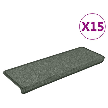 Vidaxl trapmatten 15 st 65x21x4 cm donkergroen rechthoekige rand