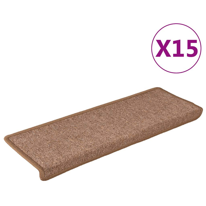 Load image into Gallery viewer, Vidaxl trapmatten 15 st 65x21x4 cm bruin rechthoekige rand
