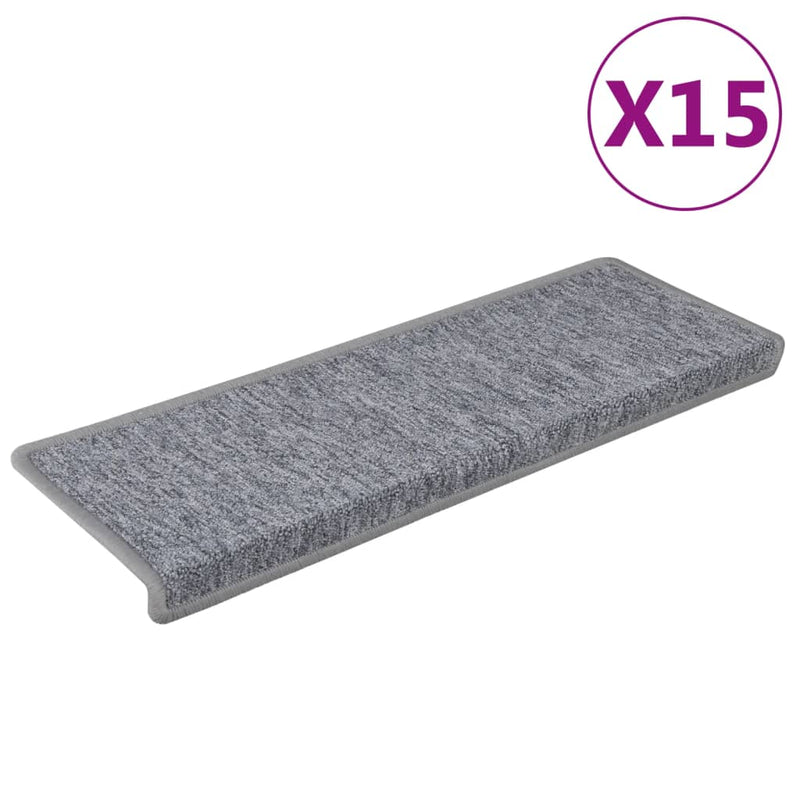 Load image into Gallery viewer, Vidaxl trapmatten 15 st 65x21x4 cm lichtgrijs met rechthoekige rand
