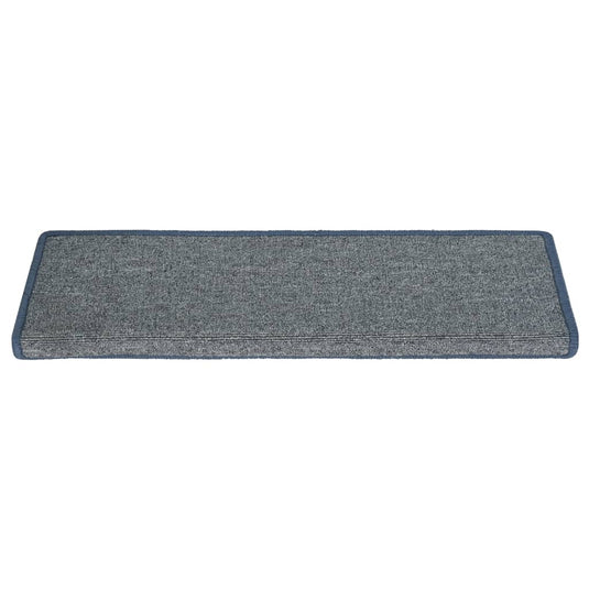 Vidaxl trapmatten 15 st 65x21x4 cm lichtgrijs en blauw