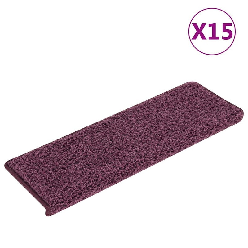 ギャラリービューアに画像をロードする, Vidaxl trapmatten 15 st 65x21x4 cm donkerpaars rechthoekige rand

