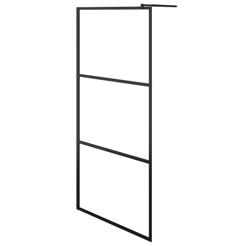 Load image into Gallery viewer, Vidaxl inloopdouchewand transparant 80x195 cm esg-glas zwart
