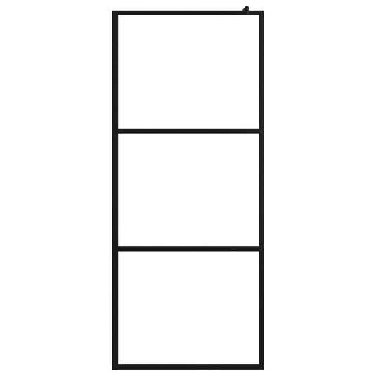 Vidaxl inloopdouchewand transparant 100x195 cm esg-glas zwart