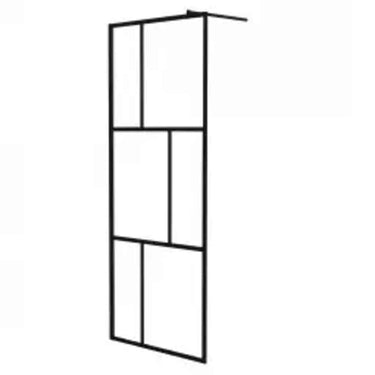 Vidaxl inloopdouchewand 80x195 cm gehard glas zwart