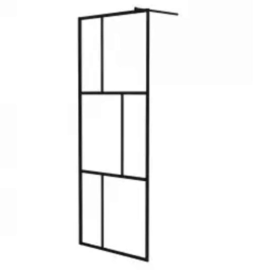 Vidaxl inloopdouchewand 80x195 cm gehard glas zwart