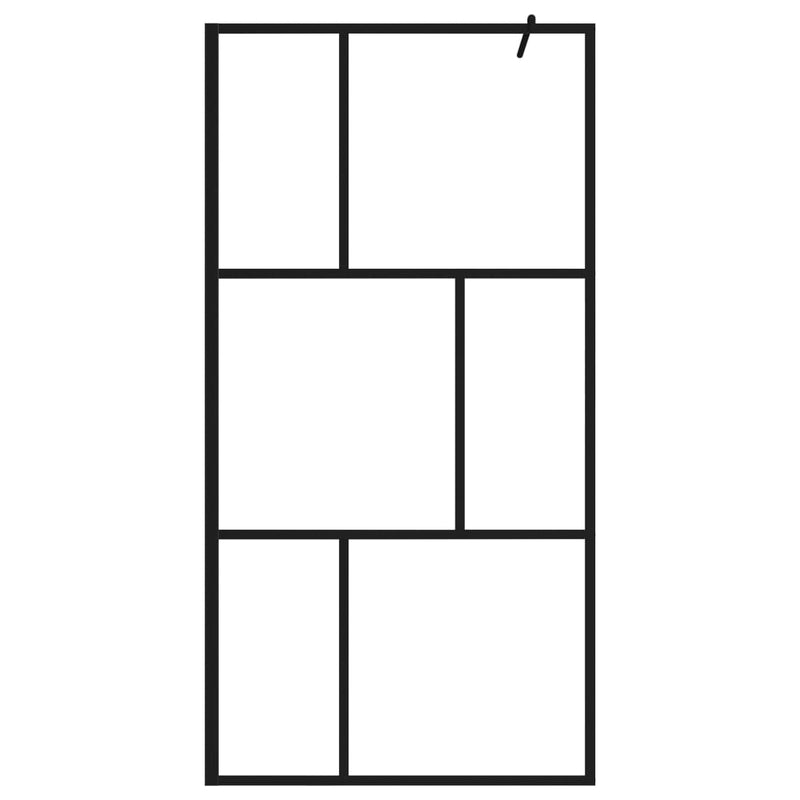 Load image into Gallery viewer, Vidaxl inloopdouchewand 100x195 cm gehard glas zwart
