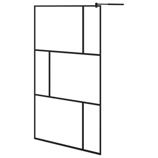 VidaXL Inloopdouchewand 115x195 cm gehard glas zwart