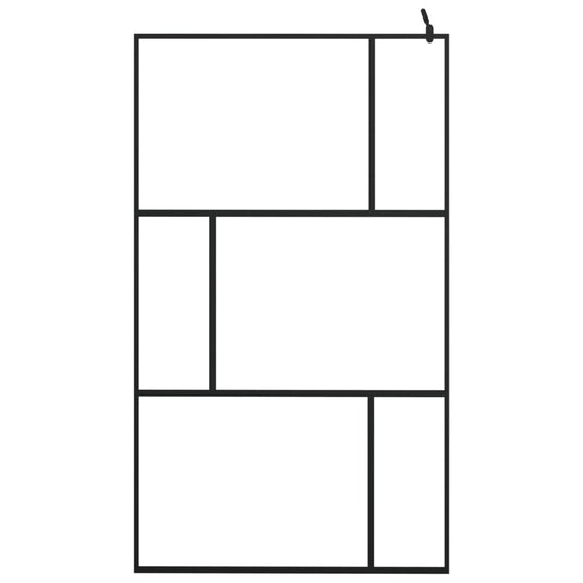 VidaXL Inloopdouchewand 115x195 cm gehard glas zwart