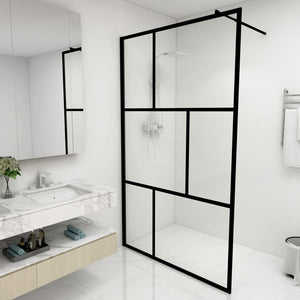 VidaXL Inloopdouchewand 115x195 cm gehard glas zwart