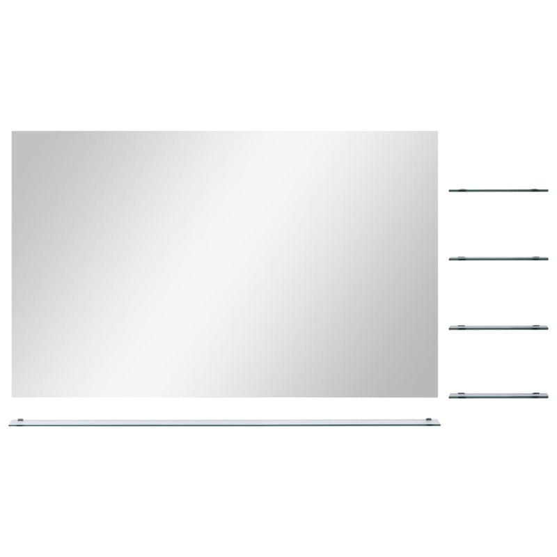 Load image into Gallery viewer, VidaXL Wandspiegel met 5 schappen 100x60 cm zilverkleurig
