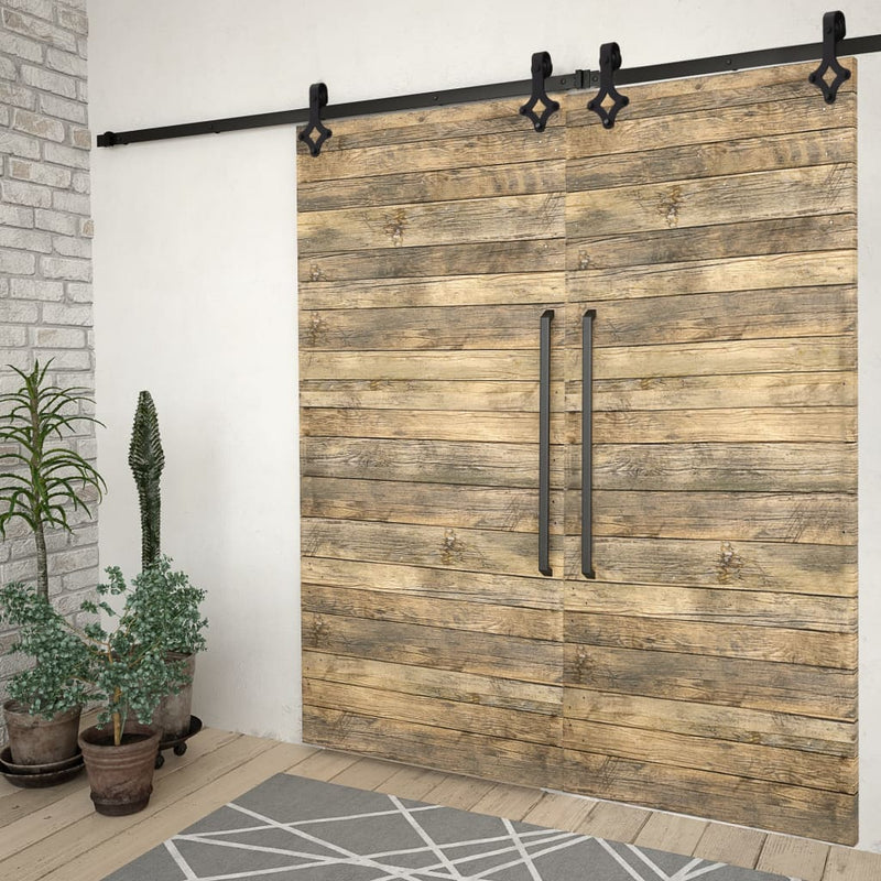 Load image into Gallery viewer, Vidaxl beslagsets voor schuifdeur 2 st 183 cm staal zwart
