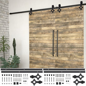 Vidaxl hardwaresets voor schuifdeuren 2 st 200 cm staal zwart
