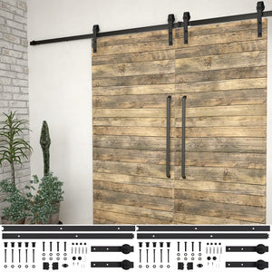 Vidaxl hardwaresets voor schuifdeuren 2 st 183 cm staal zwart