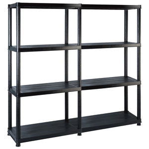 Vidaxl opbergrek 4-laags 122x30,5x130 cm kunststof zwart