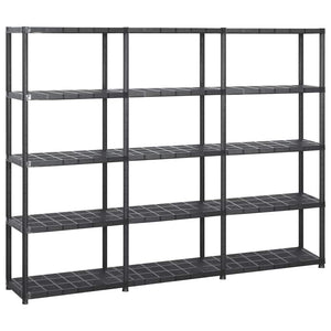 Vidaxl opbergrek 5-laags 213x38x170 cm kunststof zwart