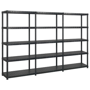Vidaxl opbergrek 5-laags 274,5x45,7x185 cm kunststof zwart