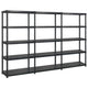Vidaxl opbergrek 5-laags 274,5x45,7x185 cm kunststof zwart