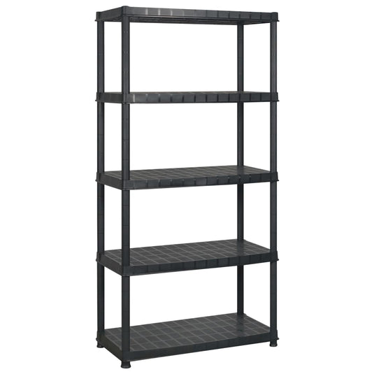 Vidaxl opbergrek 5-laags 274,5x45,7x185 cm kunststof zwart