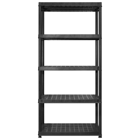 Vidaxl opbergrek 5-laags 274,5x45,7x185 cm kunststof zwart