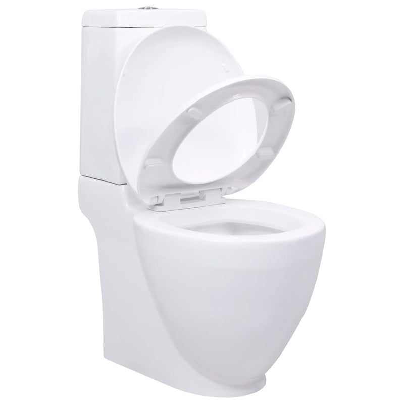 Load image into Gallery viewer, VidaXL Toilet rond afvoer onder keramiek wit
