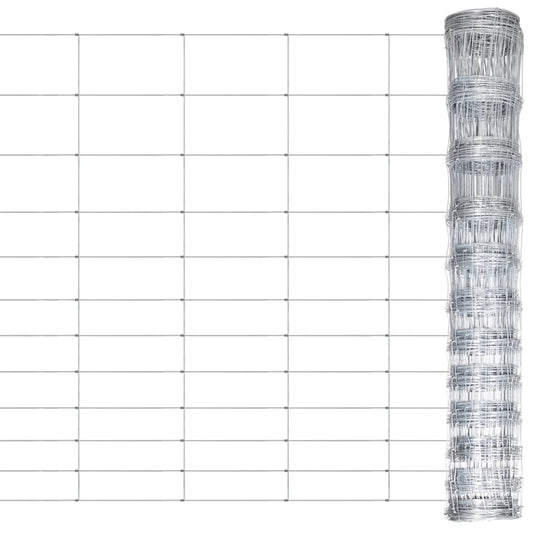 Vidaxl hek 50 m 150 cm gegalvaniseerd staal zilverkleurig