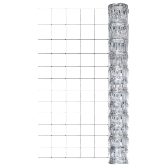 VidaXL Hek 50 m 150 cm gegalvaniseerd staal zilverkleurig