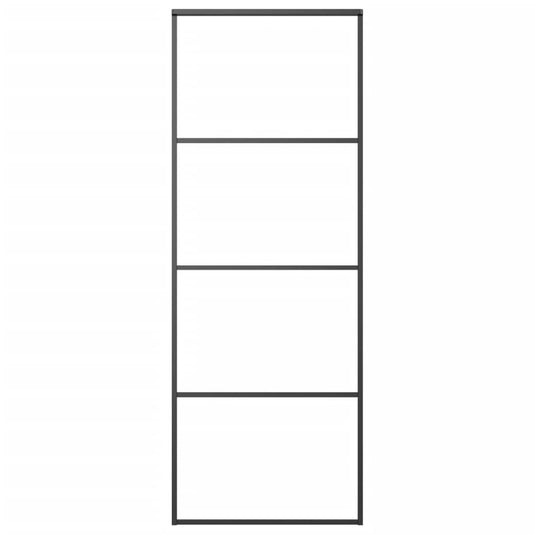 Vidaxl schuifdeur 76x205 cm aluminium en esg-glas zwart