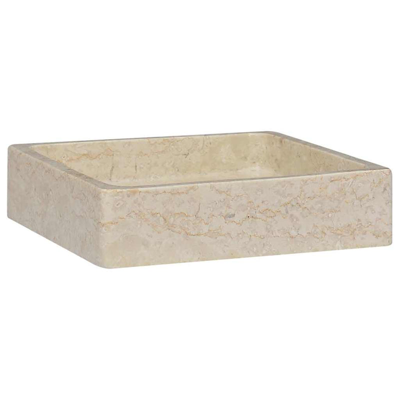 Afbeelding laden in galerijviewer, Vidaxl gootsteen 40x40x10 cm marmer crèmekleurig
