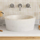 Vidaxl gootsteen ø40x15 cm marmer crèmekleurig