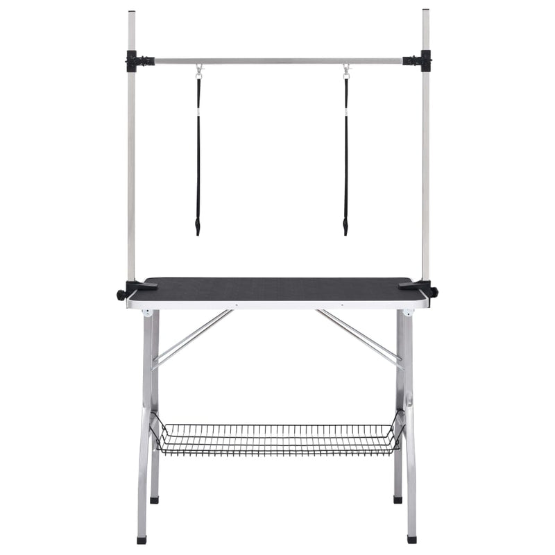 Load image into Gallery viewer, Vidaxl hondentrimtafel verstelbaar met 2 lussen en opbergschap
