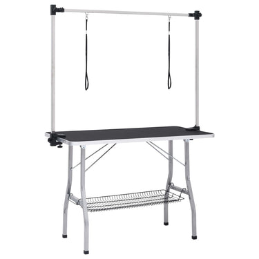 Vidaxl hondentrimtafel verstelbaar met 2 lussen en opbergschap
