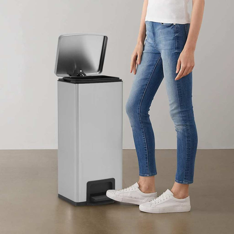 Load image into Gallery viewer, Vidaxl pedaalemmer met anti-vingerafdruk 30 l rvs zilverkleurig
