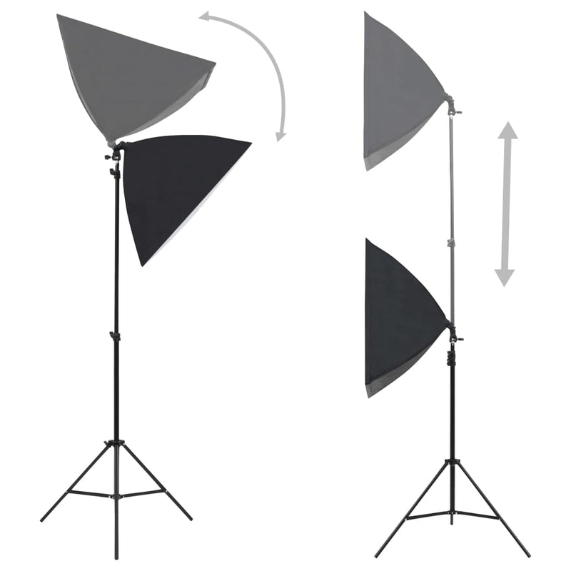 Afbeelding laden in galerijviewer, VidaXL Fotostudioset met softboxlampen, achtergrond en reflector
