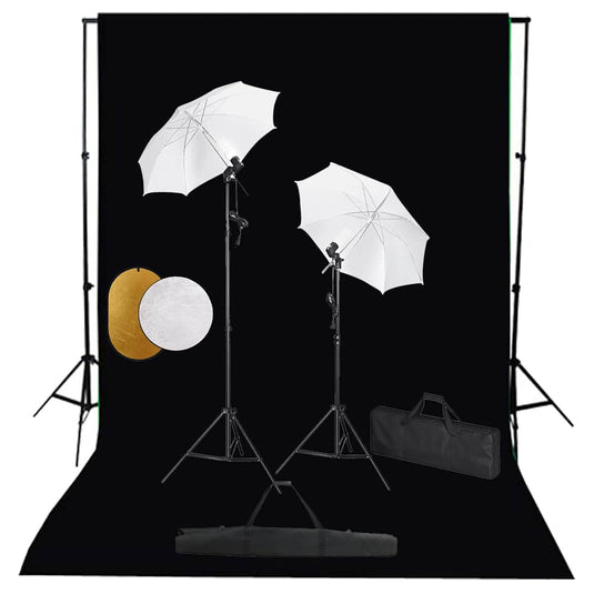 Vidaxl fotostudioset met lampen, paraplu's, achtergrond en reflector