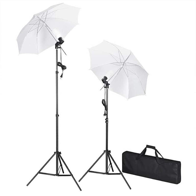 Chargez l'image dans la visionneuse de la galerie, Vidaxl fotostudioset met lampen, paraplu's, achtergrond en reflector
