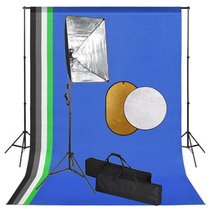 Vidaxl fotostudioset met softboxlampen, achtergrond en reflector