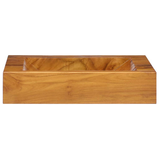Vidaxl wastafel 50x35x10 cm massief teakhout