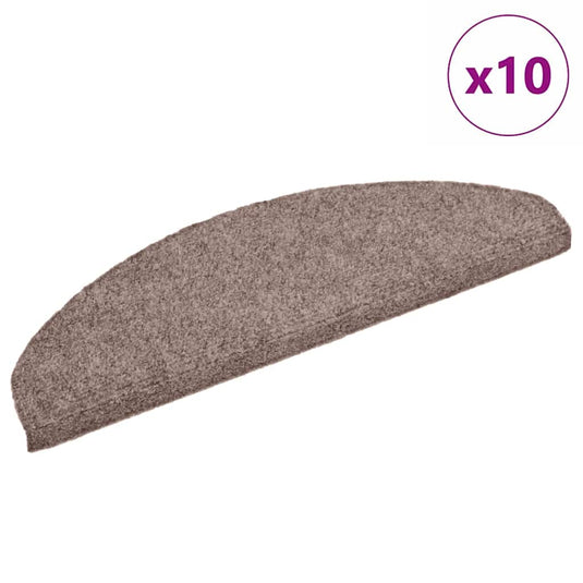 Vidaxl trapmatten zelfklevend 10 stuks 65x21x4 cm lichtbruin halfrond groot