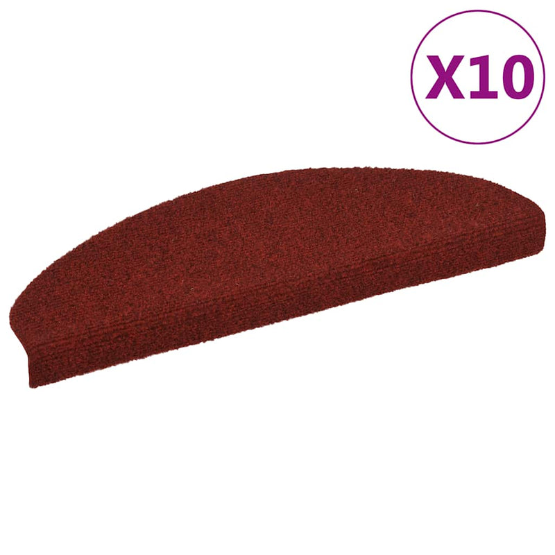Load image into Gallery viewer, Vidaxl trapmatten zelfklevend 10 st 65x21x4 cm bordeaux rood halfrond groot
