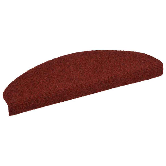 Vidaxl trapmatten zelfklevend 10 st 65x21x4 cm bordeaux rood halfrond groot