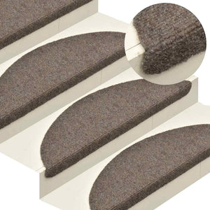 Vidaxl trapmatten zelfklevend 10 st 65x21x4 cm beige halfrond groot