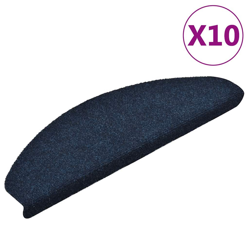 Load image into Gallery viewer, Vidaxl trapmatten zelfklevend 10 stuks 65x21x4 cm marineblauw halfrond groot
