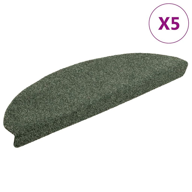 Load image into Gallery viewer, Vidaxl trapmatten zelfklevend 5 stuks 65x21x4 cm groen halfrond groot
