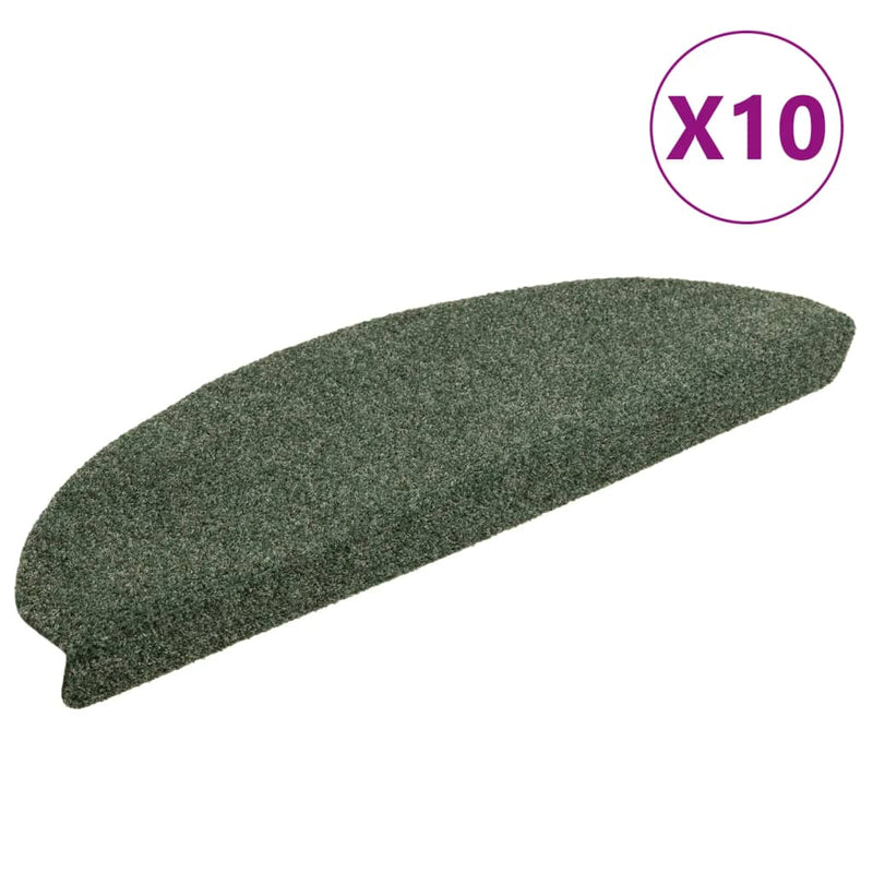 Load image into Gallery viewer, Vidaxl trapmatten zelfklevend 10 stuks 65x21x4 cm groen halfrond groot
