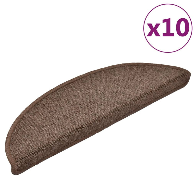 Load image into Gallery viewer, Vidaxl trapmatten 10 st 56x17x3 cm koffiebruin halfrond

