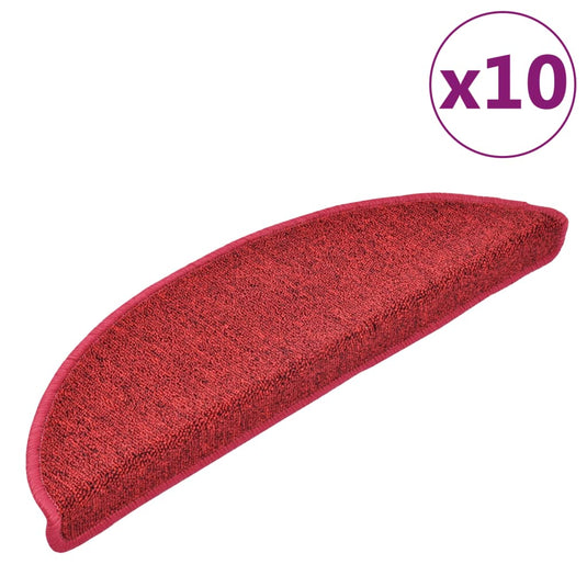 Vidaxl trapmatten 10 st 56x17x3 cm röd halfrond
