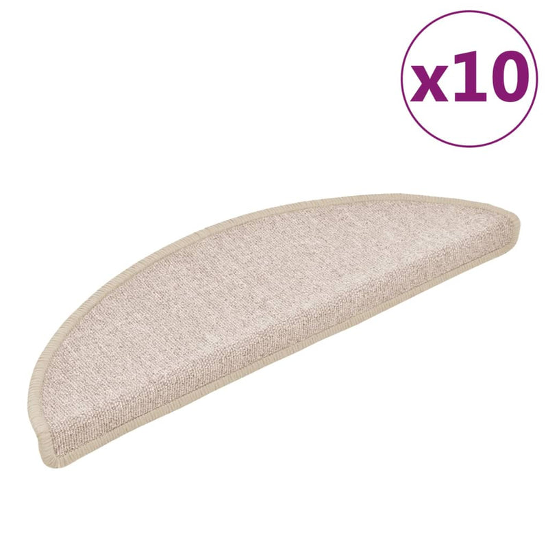 Load image into Gallery viewer, Vidaxl trapmatten 10 st 56x17x3 cm taupe halfrond
