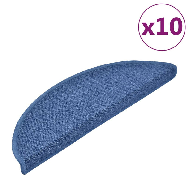 Load image into Gallery viewer, Vidaxl trapmatten 10 st 56x17x3 cm blauw halfrond
