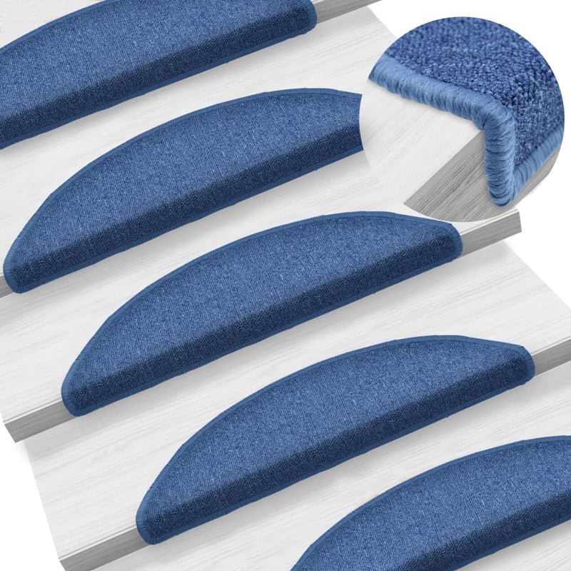 Load image into Gallery viewer, Vidaxl trapmatten 10 st 56x17x3 cm blauw halfrond
