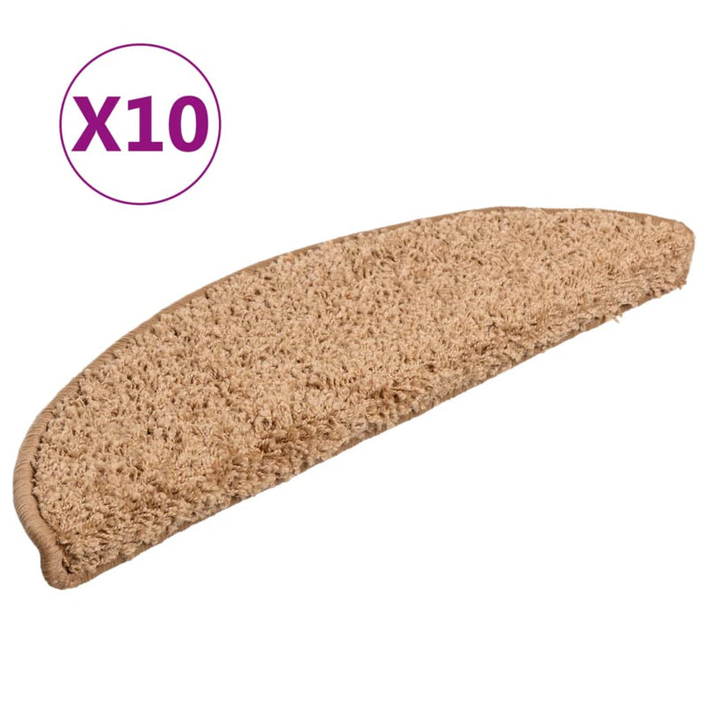 Load image into Gallery viewer, Vidaxl trapmatten 10 st 56x17x3 cm beige halfrond
